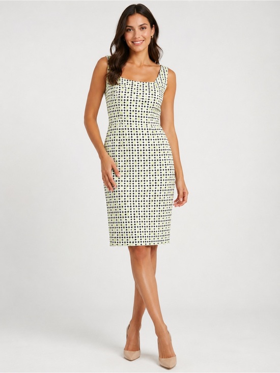Piazza Sempione Dresses & Skirts - Piazza Sempione Made in Italy Geometric Print Sheath Dress IT 46 US 10 12